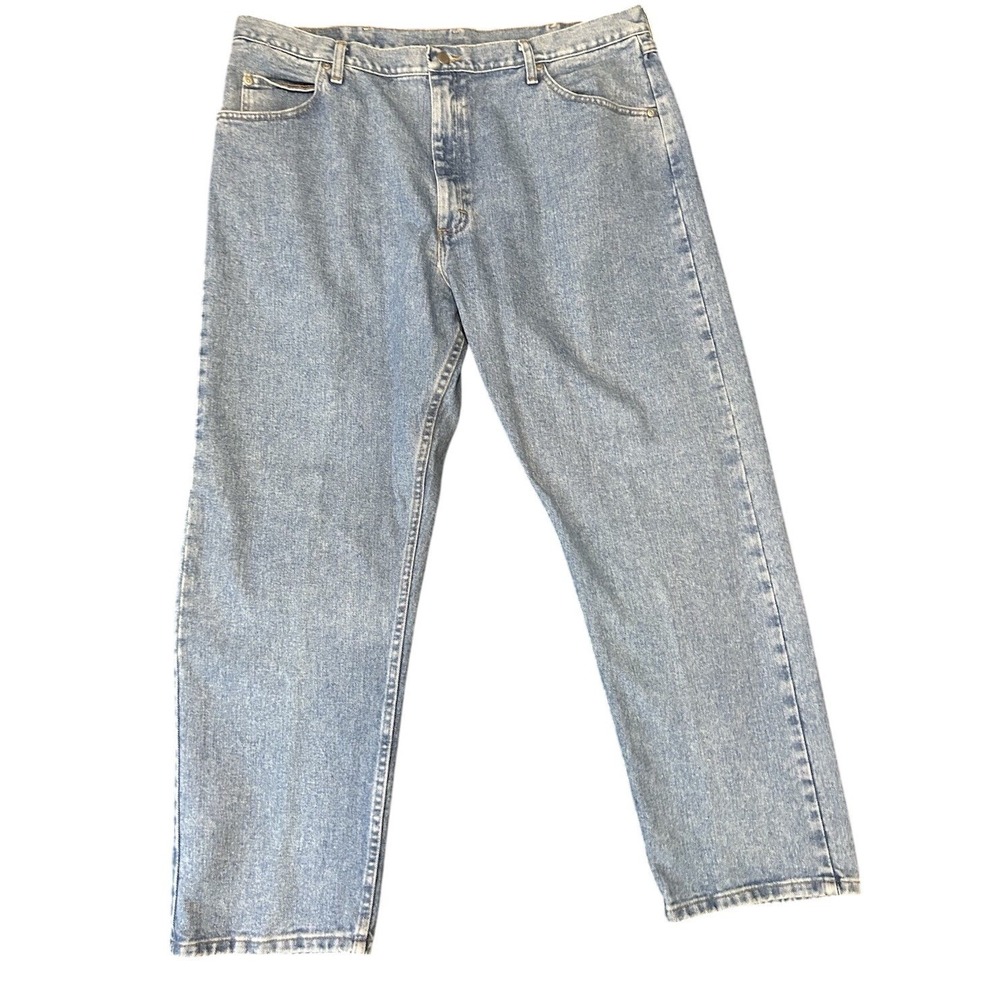 Wrangler Jeans Men 42x30 Blue Light Denim Regular Fit Straight Leg 35391 Western